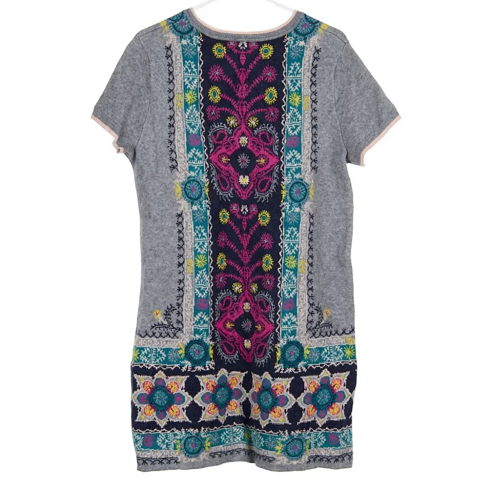 Anthropologie Akemi & Kin Kaleidoscope Sweater Knit Short Sleeve Dress Medium - Picture 6 of 6